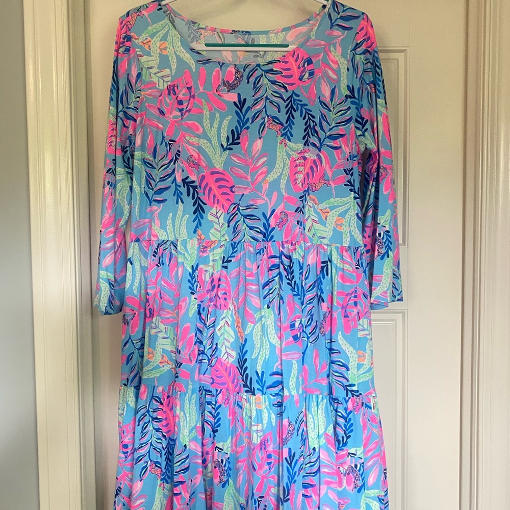 Lilly Pulitzer Blue and Pink Floral Dress
